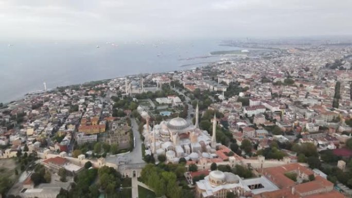 鸟瞰图阿亚索夫亚清真寺伊斯坦布尔