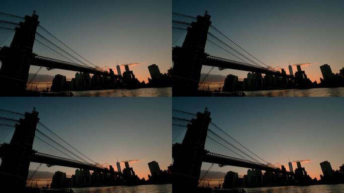 美国纽约布鲁克林大桥的宽阔视野