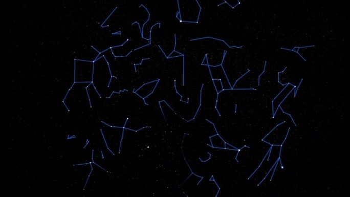 星空中出现的30个十二生肖的天体图。