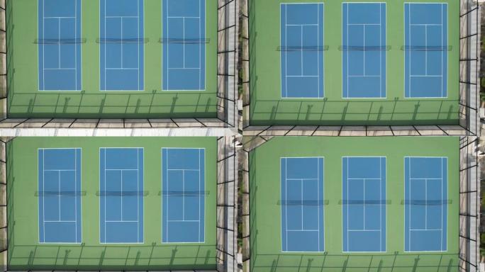 空网球场的鸟瞰图