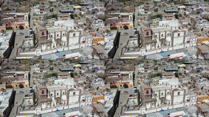 圣路易斯波托西的伊格莱西亚皇家德卡托塞的空中无人机视图。天主教在墨西哥旅游胜地。天主教徒和Huich