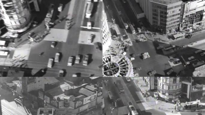1965年日本银座四丁目十字路口航拍