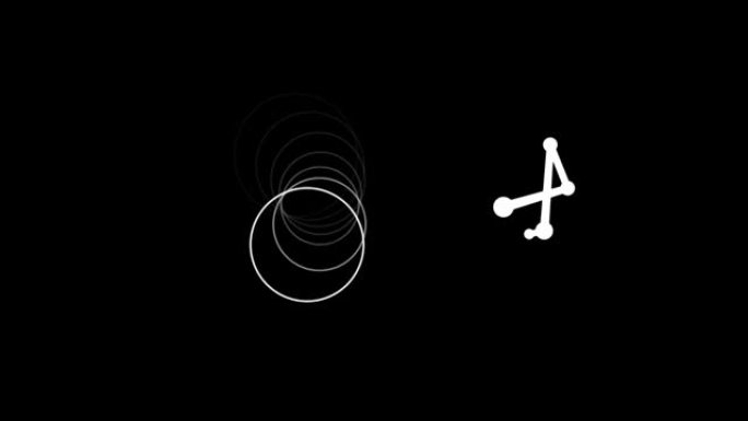 黑色背景上移动的圆形和形状的动画
