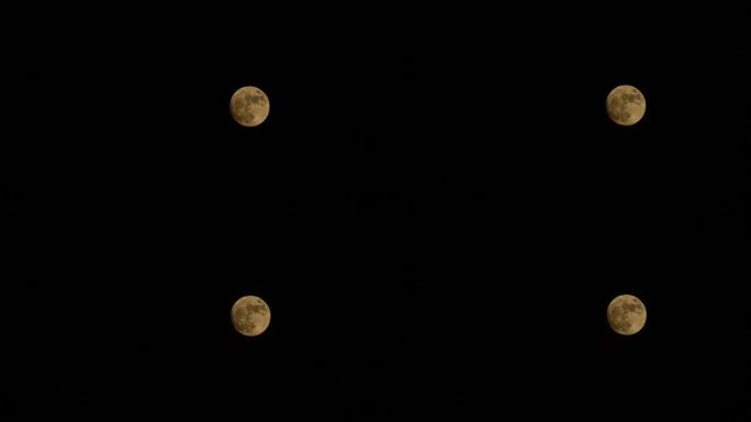 黑暗的夜空周围令人惊叹的满月景色，满月是从地球的角度来看月亮似乎完全照亮的月相