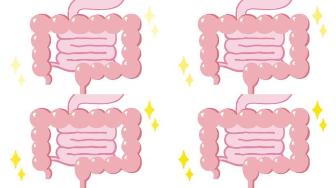 健康大肠和大便的动画视频素材