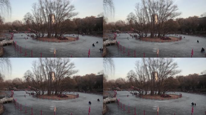 冬天结冰的湖面视频素材