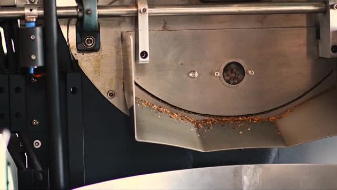 外部咖啡烘焙机玻璃窗显示咖啡豆烘焙机转纺纱