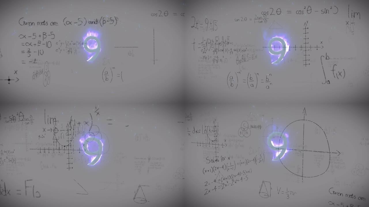 倒计时时数学方程的动画