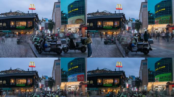 延时摄影深圳罗湖大陆第一家麦当劳步行街