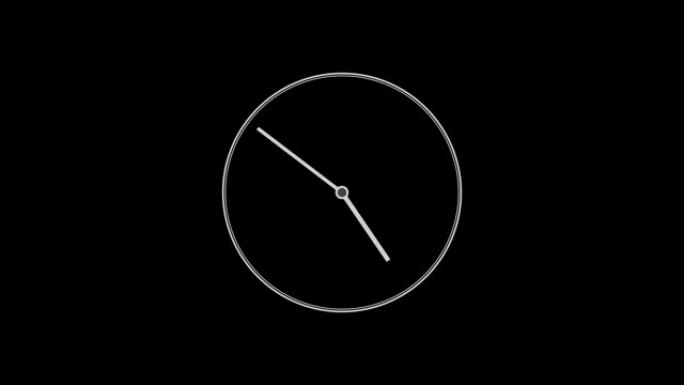 带阴影的动画2d时钟。时钟的指针速度旋转。黄色背景上的2d时钟隔离。12小时延时时钟。