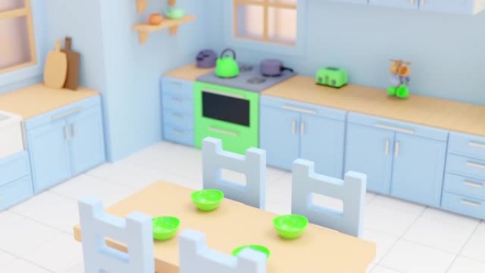 玩具厨房的3d可视化