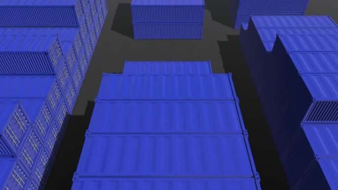 蓝色集装箱循环顶视图