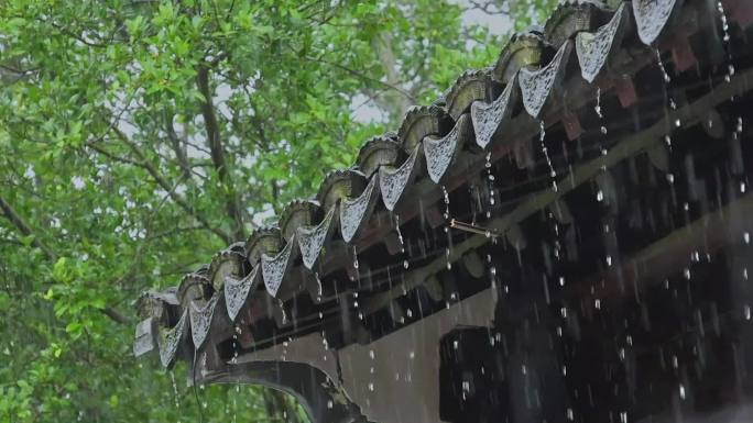 屋檐雨滴雨雨季雨天雨水雨景