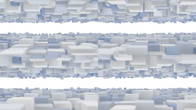 抽象蓝白立方体块4k循环