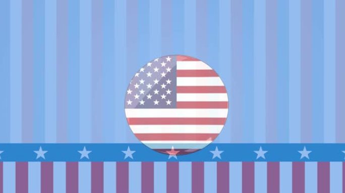美国国旗在星条旗背景上的动画