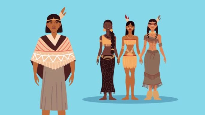 男性印第安人和女性部落