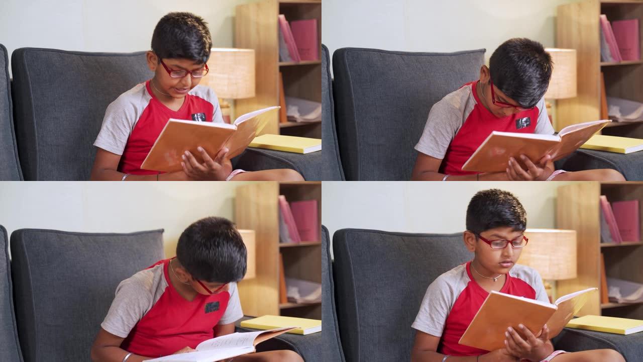 年幼的孩子在考试期间从书本上获得答案，而不了解沙发上的概念-教育系统的概念和青少年的生活方式。
