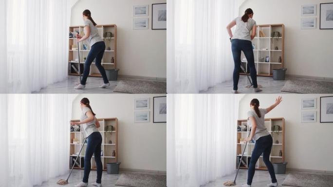 家庭清洁享受家务房间卫生