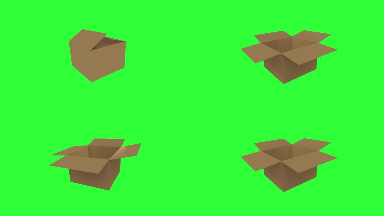 盒子3D动画绿屏4K