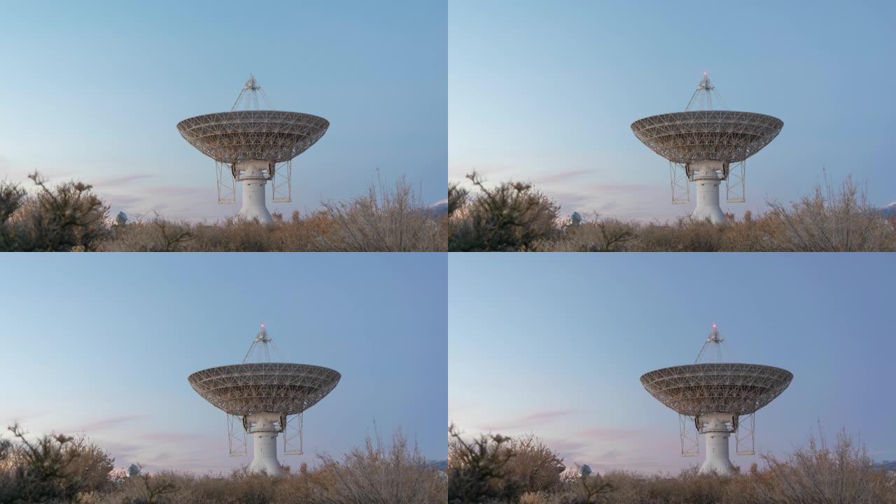 沙漠时间流逝中的射电望远镜雷达天线