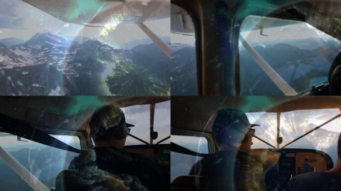 旋转地球对抗两名驾驶私人飞机的高加索飞行员