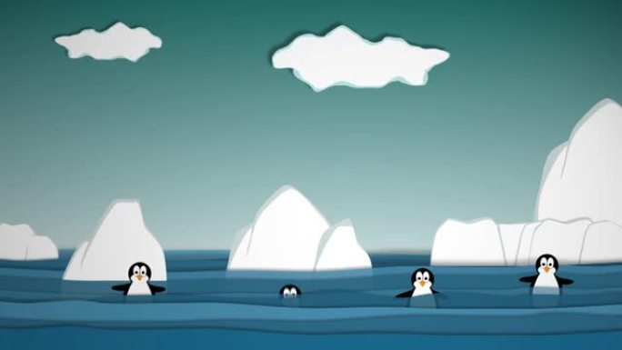 冰上的企鹅卡通