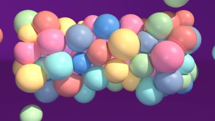 回到学校概念教育彩色球体软体物理4k