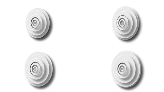 白色背景上脉动的白色圆圈层动画