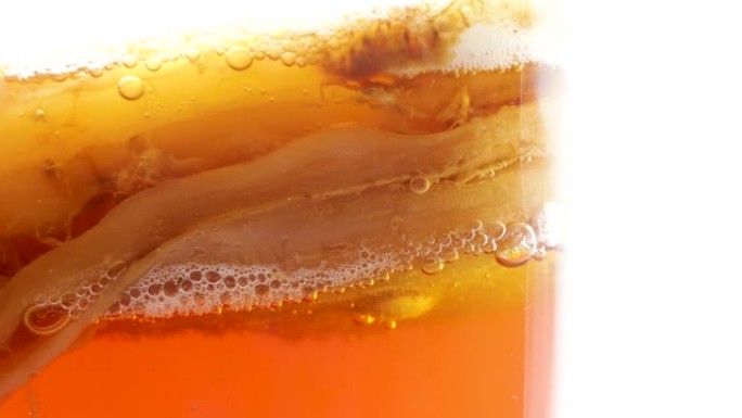 红茶康普茶的厌氧发酵过程，观察到产生的CO2气泡