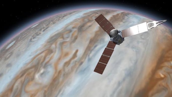 朱诺号 (Juno) 是美国国家航空航天局 (NASA) 的太空探测器，环绕木星运行。在外太空旋转的