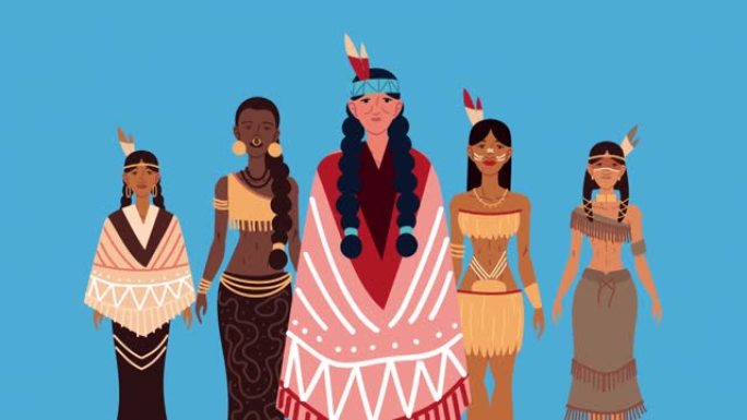 女性印第安酋长和部落群体