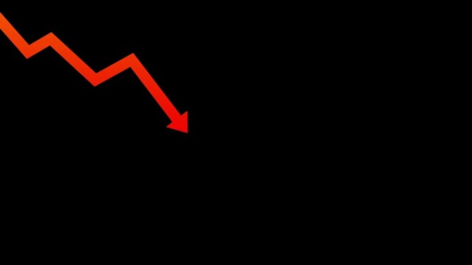 红色股票图表下降箭头动画