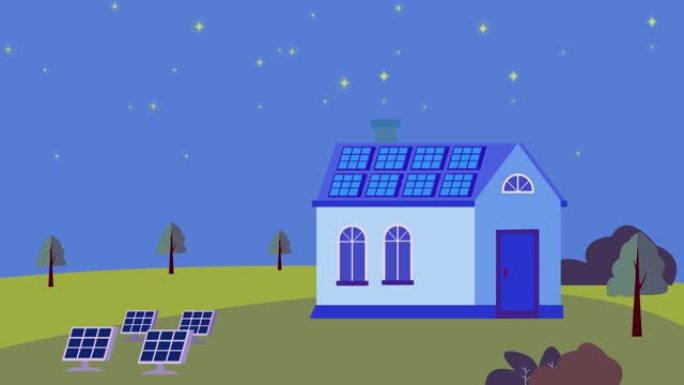 房屋使用太阳能电池板来满足电力需求
