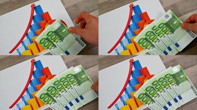 100欧元纸币与统计图