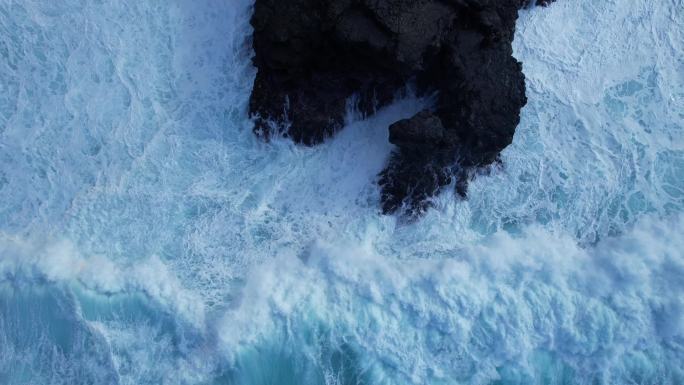 【4K航拍】-海浪升格海浪拍打礁石