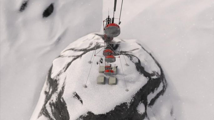雪地信号塔三维视频素材