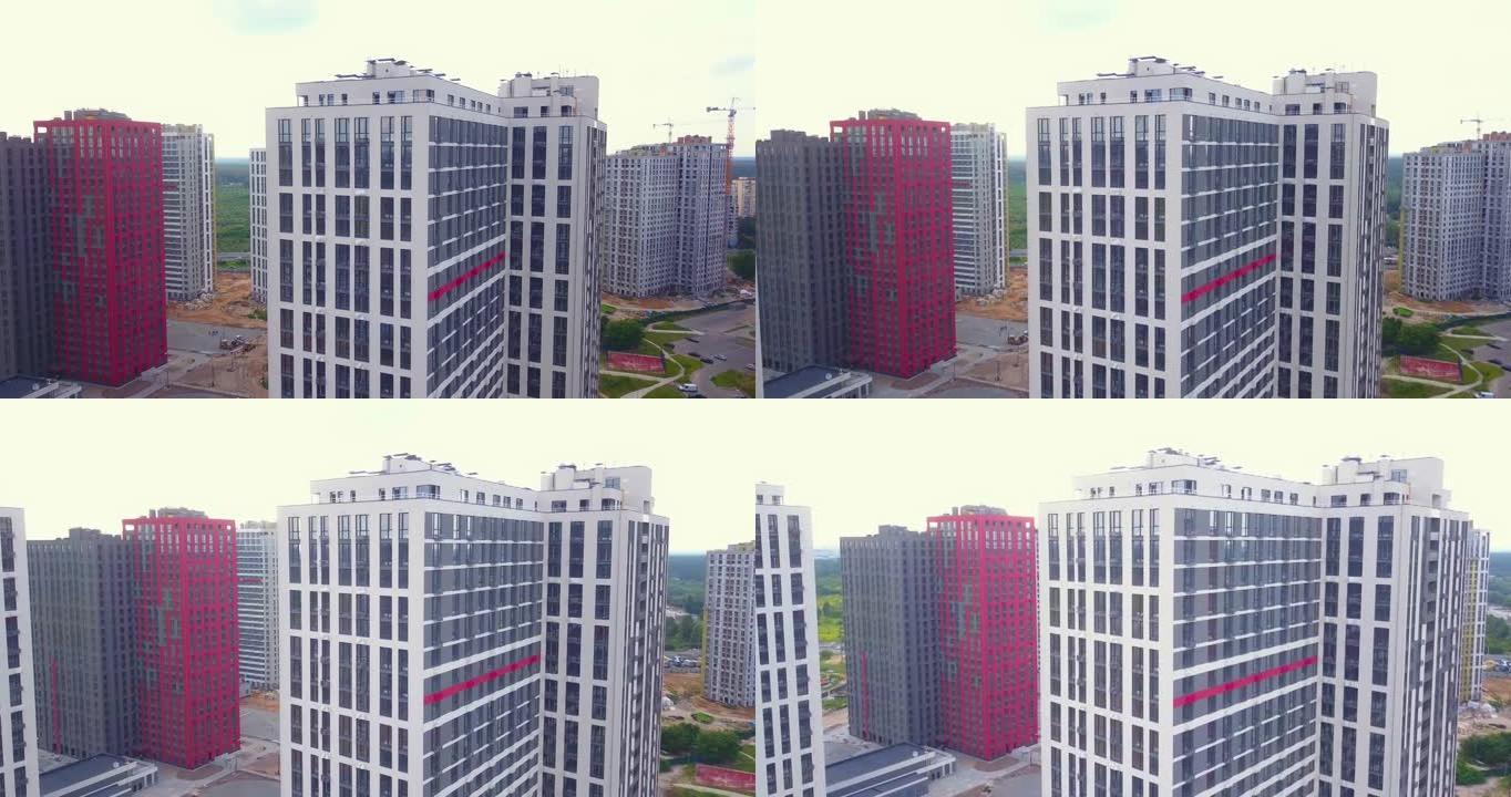 新型现代高层住宅综合体鸟瞰图