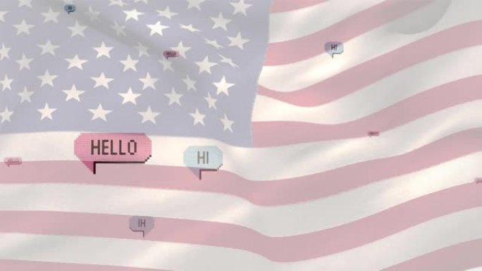 美国国旗动画和社交媒体信息