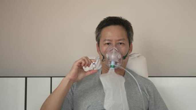病人用氧气管，待在床上。