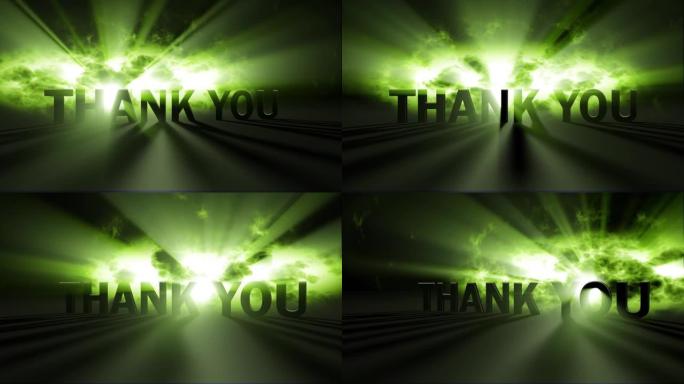 Thank You的3D文字动画用光线点亮