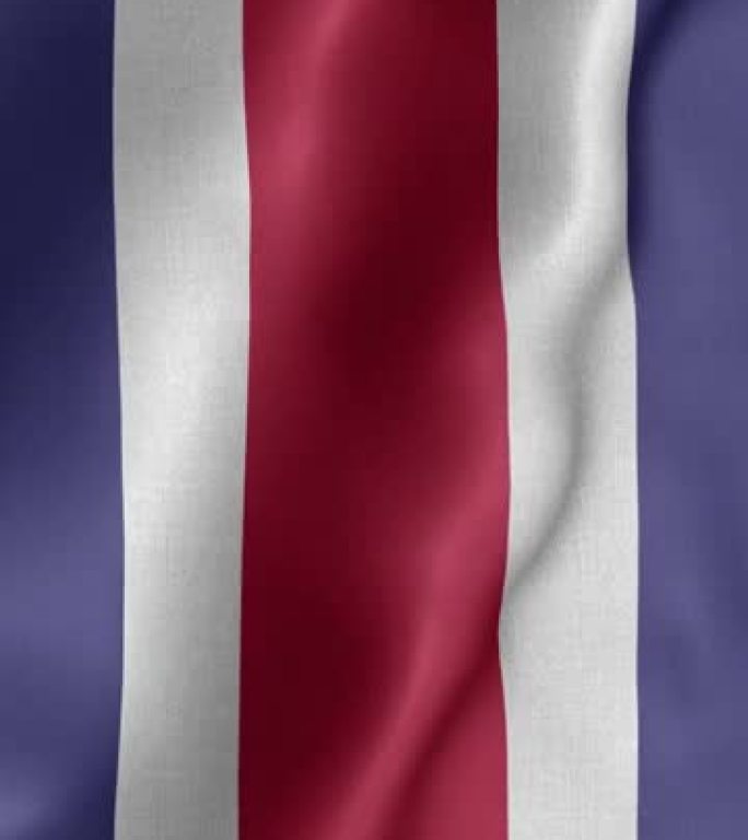 哥斯达黎加国旗-哥斯达黎加国旗高细节-国旗哥斯达黎加波浪图案可循环元素-织物纹理和无尽循环-垂直国旗