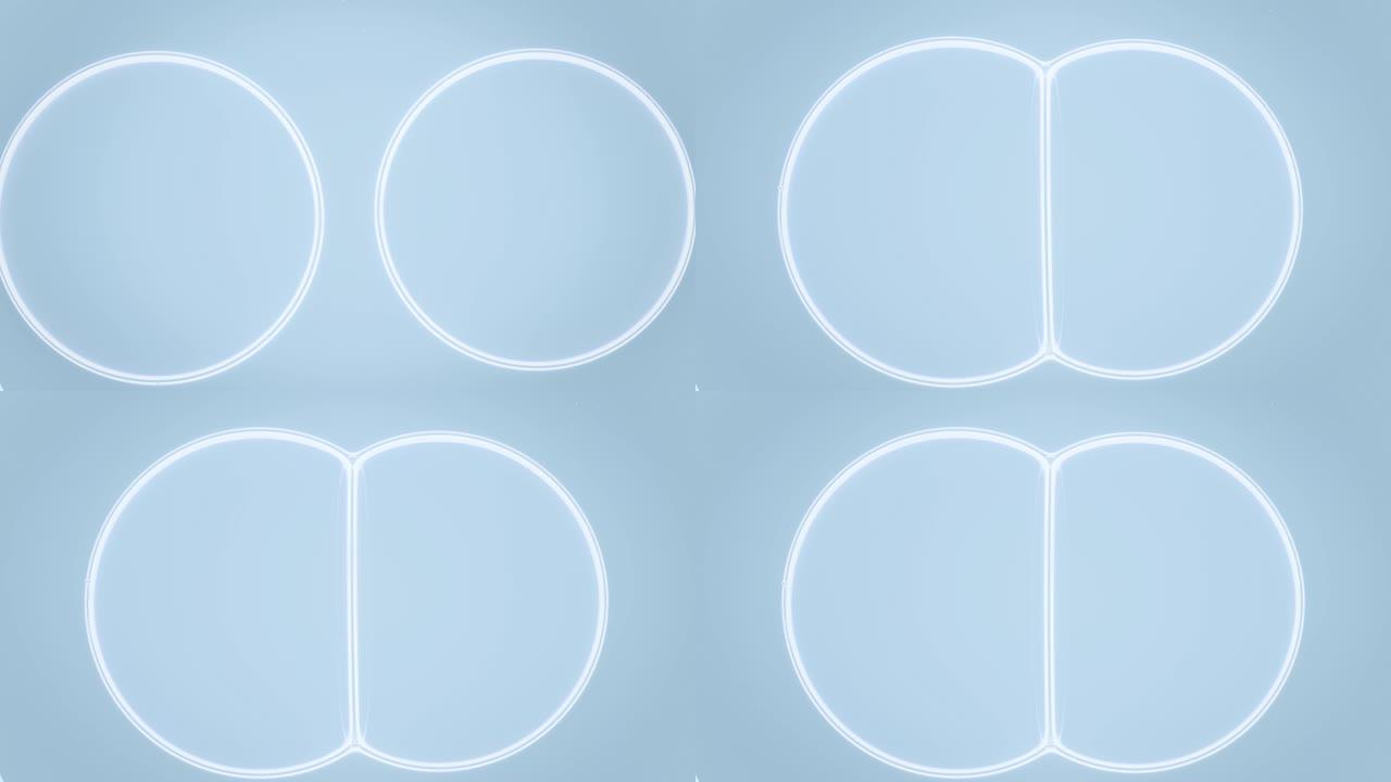白色大肥皂泡相互结合，形成气泡簇
