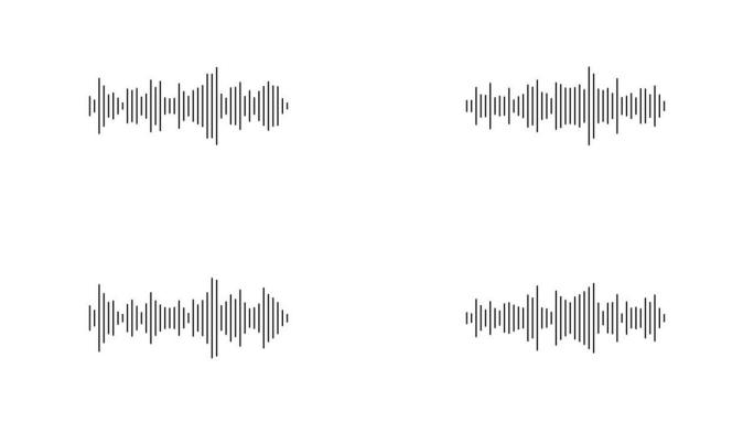 波形音频。黑色声波背景动画