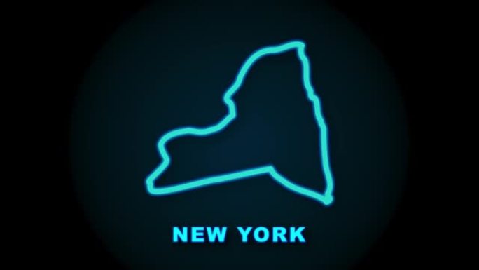 纽约州地图大纲动画。运动图形。