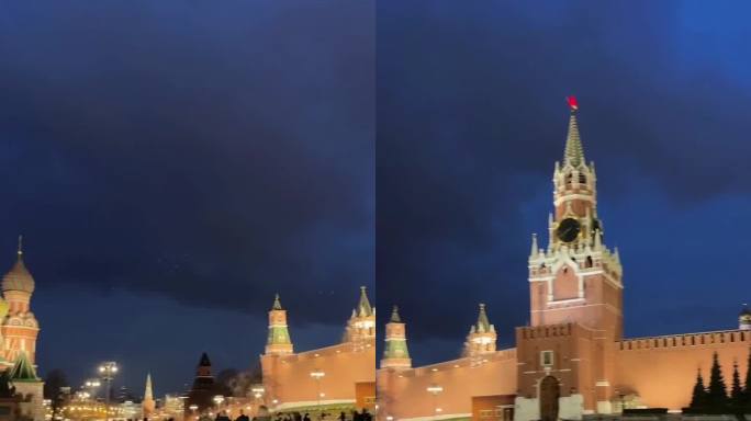夜幕下的莫斯科红场