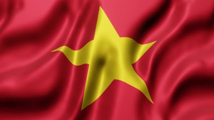越南国旗在循环运动中挥舞