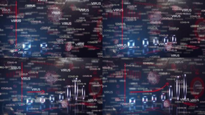 具有统计记录的covid 19文本动画