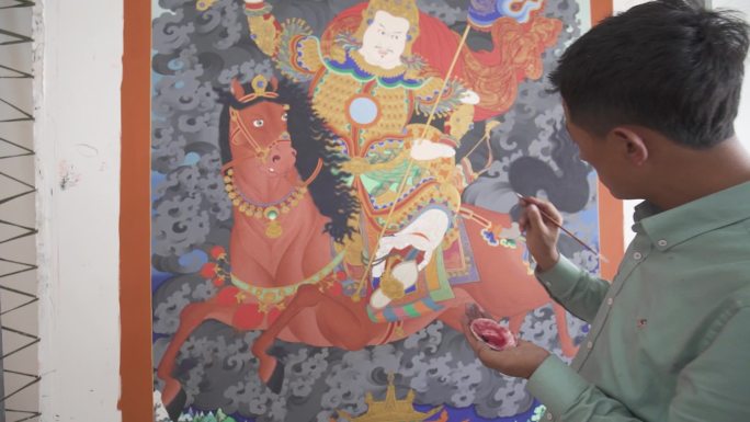 艺术 青海 高原 藏族 绘画唐卡非遗传承
