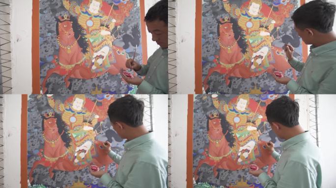 艺术 青海 高原 藏族 绘画唐卡非遗传承