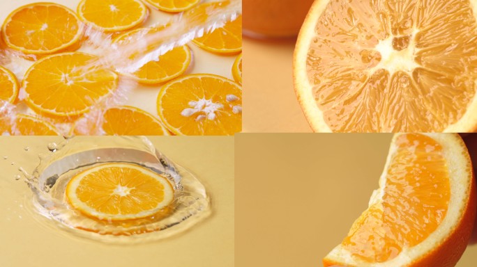 橙子橙汁脐橙水果慢动作